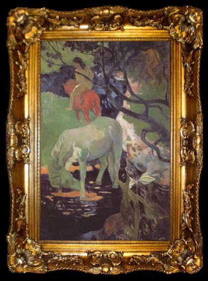 framed  Paul Gauguin The White Horse (mk06), ta009-2